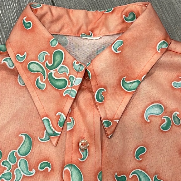 Vintage 70s Polyester Button Down Shirt - Picture 11 of 15